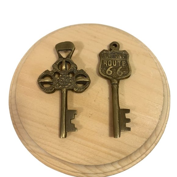 Vintage Brass Keys Route 66/ Victorian Style Lot Of 2 - Picture 1 of 6